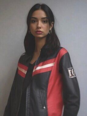 Vintage 80s CALVIN KLEIN Colorblock Nylon Bomber Jacket Red Black M Streetwear
